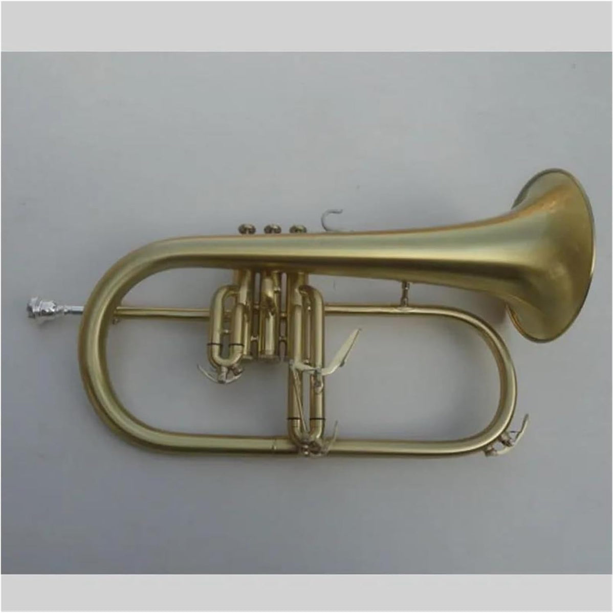 Fliscorno en Si Bemol Instrumento de Viento Metal Profesional con Estuche Rígido Boquilla Paño y Guantes