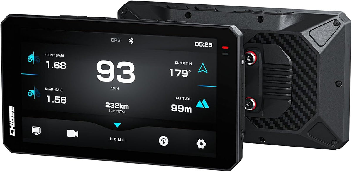 Pantalla CarPlay moto 6 pulgadas FHD - 2000 nits HDR IP69K - WiFi 5G expansión cámaras BSD TPMS