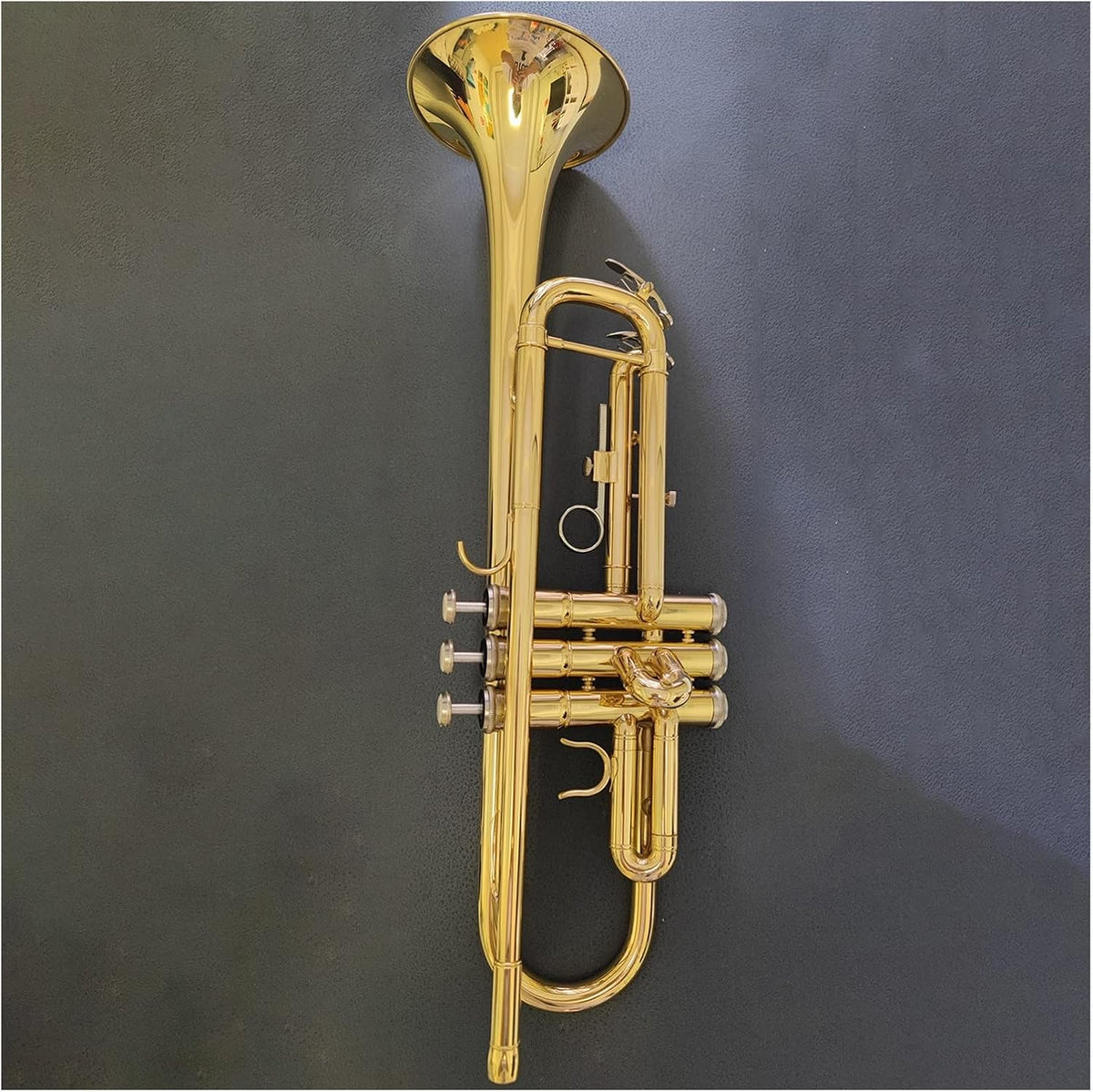 Trompeta Profesional en Si Bemol Llaves de Latón Bañadas en Oro Instrumento de Tres Tonos para Banda y Estudio
