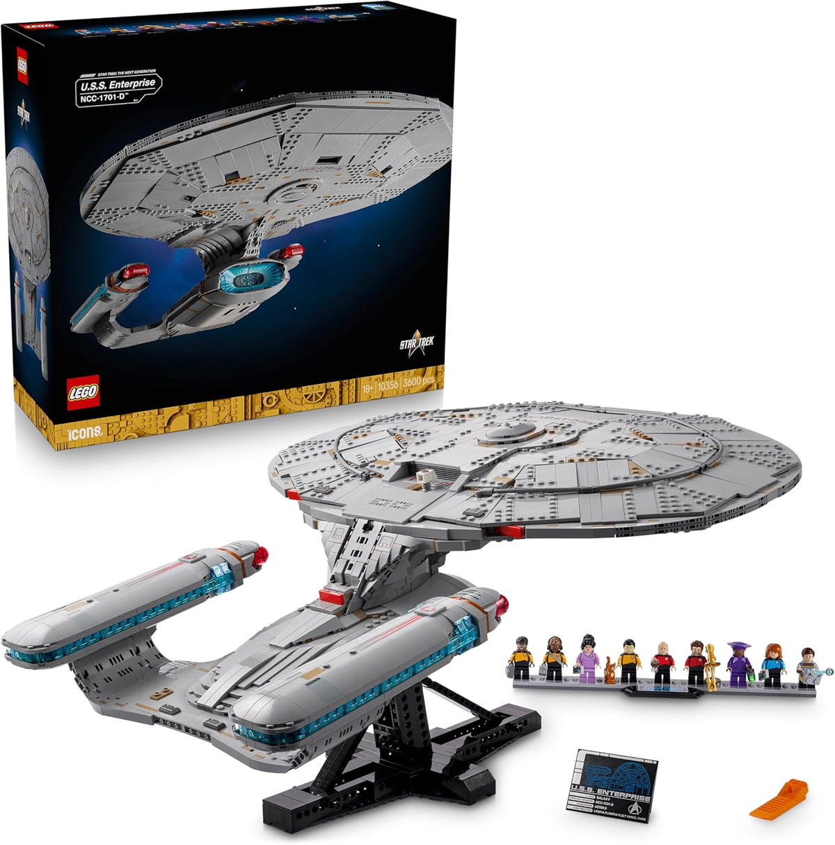 Nave Enterprise NCC 1701 D adultos - 3600 piezas plástico multicolor - módulo separable y 9 minifiguras
