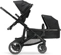 Deryan Evy V2 cochecito doble 2 en 1 - Para 2 niños con carga total hasta 44 kg - Marco de aluminio y arnés 5 puntos - Negro plegable para recién nacidos y niños