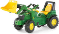 Tractor infantil pedales 146 x 77 x 52,5 cm verde - plástico asiento ajustable - agricultura desde 3 años