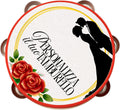 Pandereta Personalizada 18 cm TWO RED FLOWERS Regalo para Bodas Eventos Decoración Musical