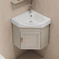 Armario esquinero con lavabo y grifo 38 cm - Mueble suspendido para baño pequeño - Amplio espacio de almacenamiento - Para cocina patio y zonas compactas