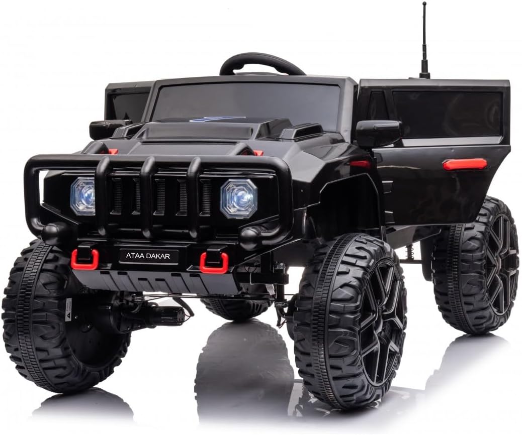 ATAA coche electrico infantil Dakar 12V todoterreno mando parental luces LED musica asiento acolchado EVA negro