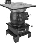 XHEILZOP Estufa de leña portátil - Formato de 57 x 40 x 62 cm para calefacción y cocina - Combustible sólido para cabina y camping - Diseño sin montaje