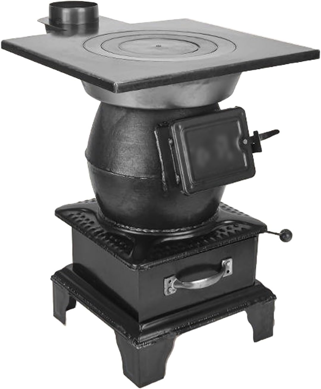 XHEILZOP Estufa de leña portátil - Formato de 57 x 40 x 62 cm para calefacción y cocina - Combustible sólido para cabina y camping - Diseño sin montaje