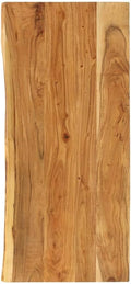 vidaXL encimera de baño 140 x 52 x 3,8 cm - Madera maciza de acacia marrón - Diseño rústico con bordes vivos - Tablero para lavabo tocador y mueble de baño