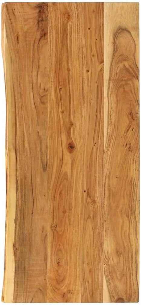 vidaXL encimera de baño 140 x 52 x 3,8 cm - Madera maciza de acacia marrón - Diseño rústico con bordes vivos - Tablero para lavabo tocador y mueble de baño