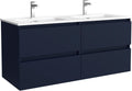 Salgar Bequia mueble de baño 160 cm - Lavabo MineralSolid y acabado azul mate - Mueble moderno de 47,95 kg - Conjunto amplio para baño y almacenamiento