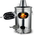 Barril incinerador de jardín - Acero inoxidable de 34 x 34 x 61 cm - Chimenea y gancho para papel hojas y residuos - Jaula de combustión para uso exterior