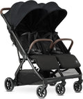 Cochecito infantil 2 en 1 - Aluminio y poliéster negro - Arnés de 5 puntos con diseño compacto - Plegable hasta 44 kg y aproximadamente 4 años