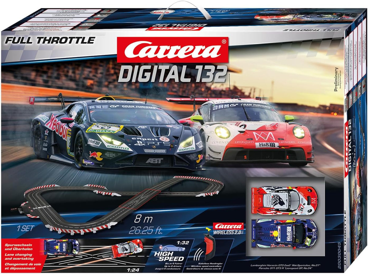 Carrera Full Throttle circuito de carreras Aceleracion maxima pista slot coche control manual escala 1 32 plastico multicolor deporte infantil