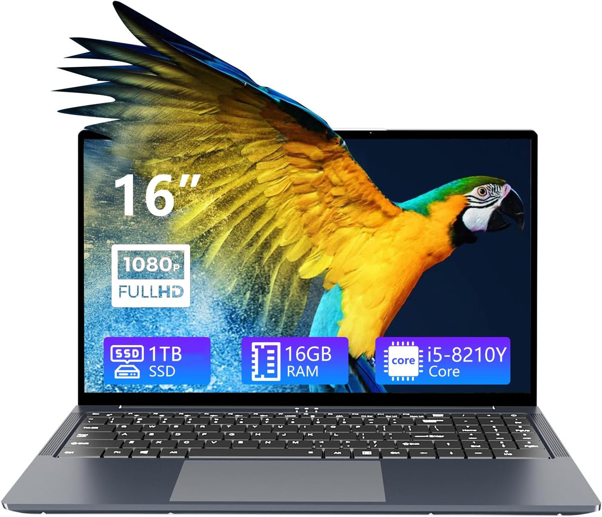 Ordenador Portatil 16 Pulgadas Core i5 16GB RAM 1TB SSD FHD 1920x1200 Windows 11 Pro Teclado Numerico Retroiluminado Mini HDMI WiFi 5 USB C RJ45 Laptop Profesional - PC Portatil Alto Rendimiento - Ordenador para Trabajo Oficina y Estudio