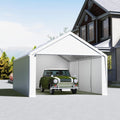 UISEBRT Garaje portátil de 4 x 6 m - Lona de polietileno blanca y tubos de acero galvanizado - Superficie cubierta de 24 m2 - Refugio impermeable con protección UV