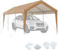 COSTWAY carpa garaje portátil 3 x 6 m - Estructura de metal galvanizado y lona PE - Resistente al agua y protección UV - Amarilla para coche barco y eventos