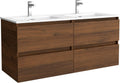 Salgar Bequia mueble de baño 120 cm - Lavabo cerámico y acabado nogal - Mueble moderno de 45,73 kg - Conjunto amplio para zona de aseo y almacenamiento