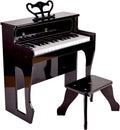 Hape Piano Electrónico con Taburete Diseño Compacto Excelente Acústica Instrumento Musical Infantil Negro