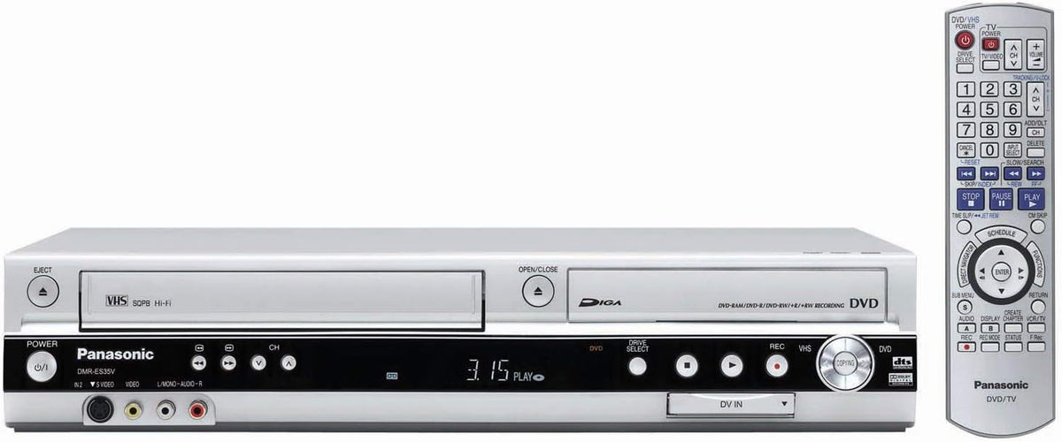 Grabador DVD VHS DMR ES35 negro plata - HDMI resolución 1280 x 720 - audio estéreo JPEG TIFF