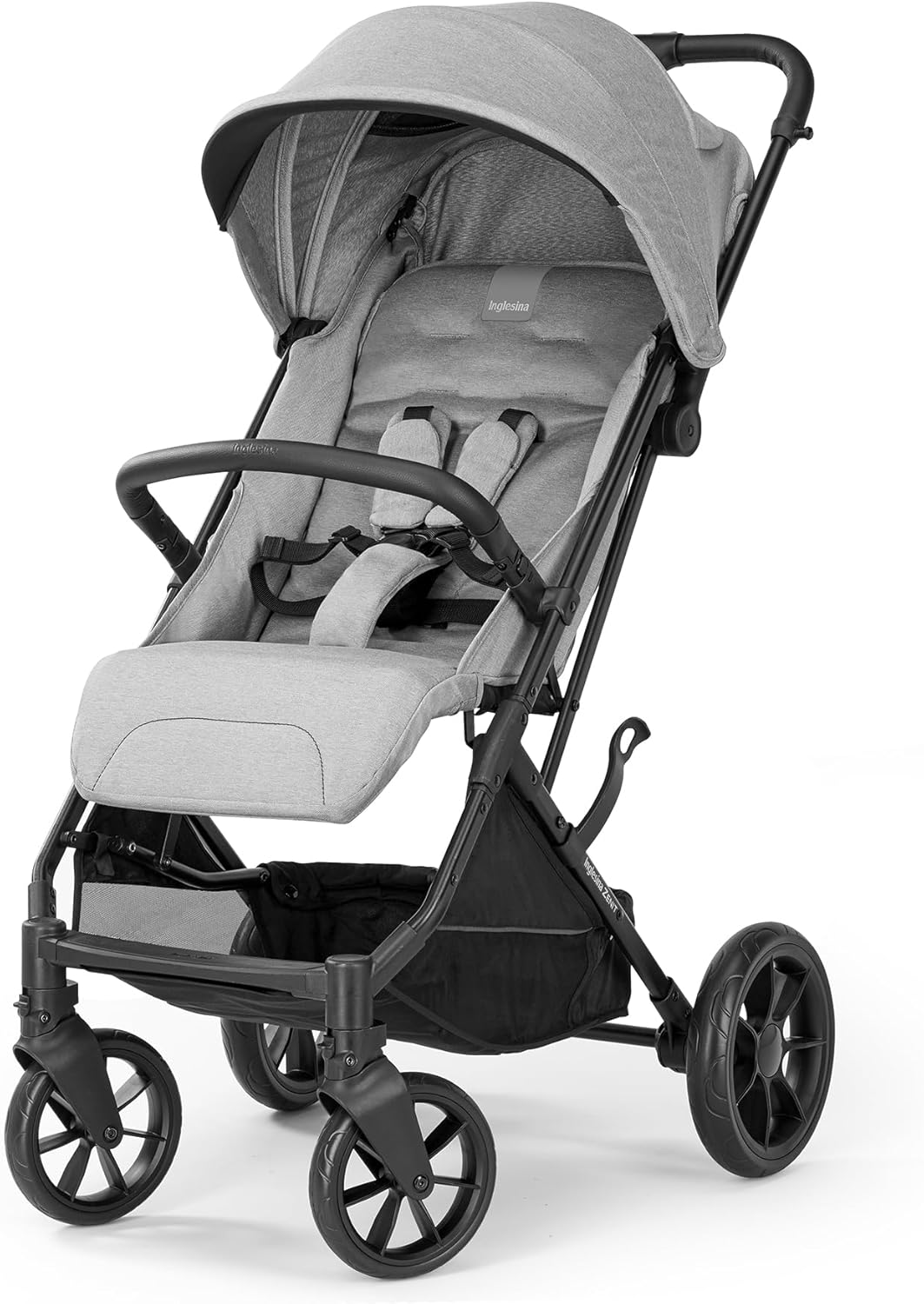 Inglesina Zenit silla de paseo compacta - Hasta 22 kg con asiento espacioso - Ruedas grandes y peso 8,8 kg - Plegado 56 x 66 x 24 cm en acabado gris