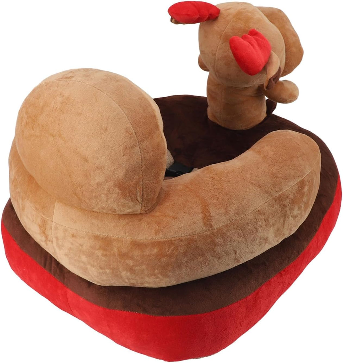 Soporte para Silla Infantil de Felpa con Respaldo Animales Dibujos Animados Aprendizaje de Sentarse con Apoyo USB Niños Pequeños Respaldo Estable Interior Ergonomico - Asiento de Entrenamiento para Bebes - Apoyo Postural Infantil
