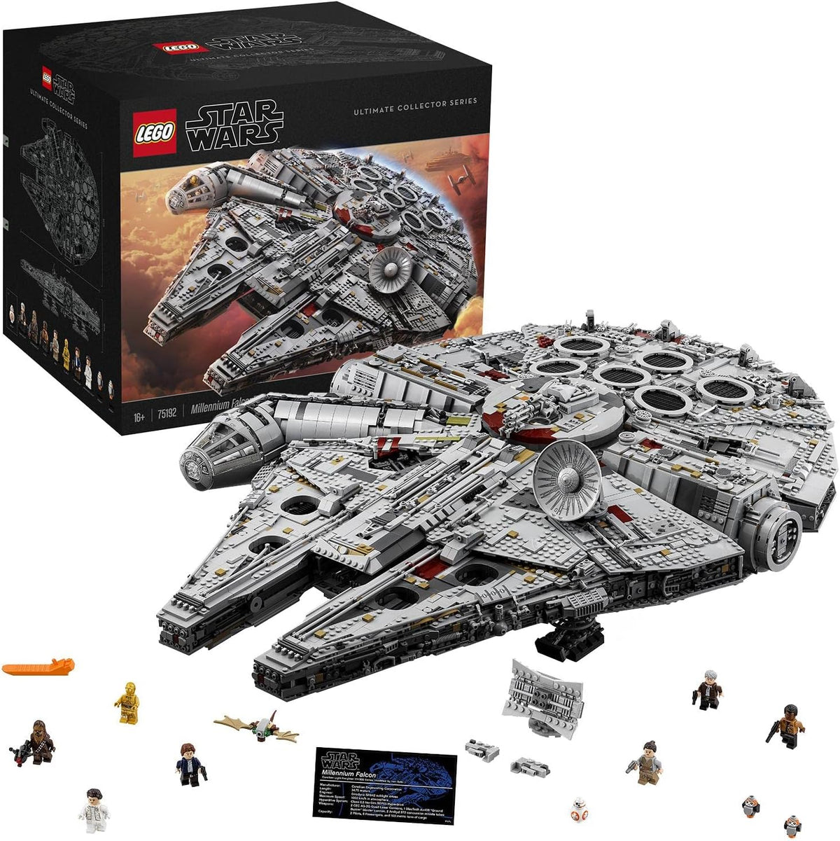 Halcón Milenario Star Wars adultos - 7541 piezas plástico - nave estelar coleccionable con minifiguras