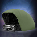 Toldo retráctil para coche 5,9 x 2,7 x 2,5 m - Bloqueo de suelo accionado con el pie - Diseño plegable verde - Refugio portátil para estacionamiento exterior