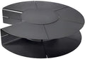 Chimenea exterior con control remoto 120 cm - Efecto de fuego frío decorativo - Formato redondo con almacenamiento - Alimentación AC para patio terraza y jardín
