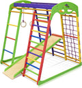 Centro de Actividades Infantil con Tobogán Red de Escalada Anillos Escalera Sueca y Zona de Juego para Niños