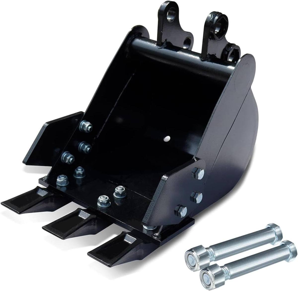 Cucharón para miniexcavadora de 300 mm - Acero al manganeso con 3 dientes metálicos - Para zanjas paisajismo y construcción - Dientes reemplazables de alta resistencia