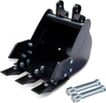 Fabater Cucharón para miniexcavadora de 300 mm - Acero al manganeso con 3 dientes metálicos - Para máquinas de 1 a 1,8 toneladas - Accesorio para zanjas y paisajismo