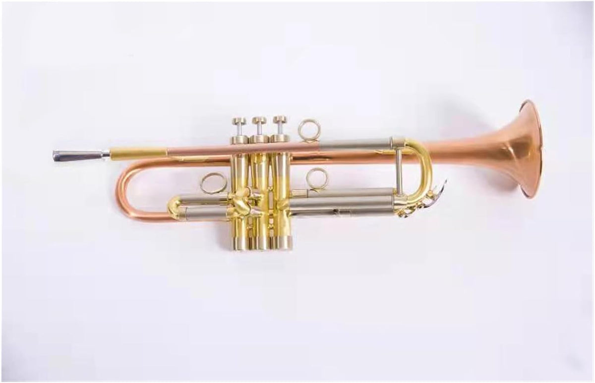Trompeta Profesional en Si Bemol de Bronce Fosforado con Pistones de Monel Instrumento de Banda Escolar
