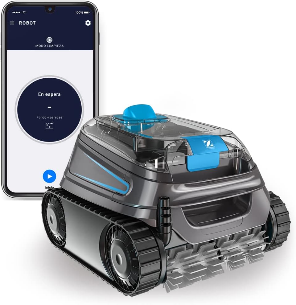Zodiac CNX 30 iQ Robot limpiafondos de piscina - Para piscinas hasta 12 x 6 m con cable de 18 m - Limpia fondo paredes y línea de flotación - Doble filtración y control por aplicación