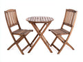 Conjunto de muebles de jardín de madera 60x60x74 cm - marrón natural - diseño plegable para exterior