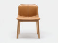 Sillas de comedor de piel sintética y madera 48x55x86 cm - marrón claro y madera natural - diseño moderno