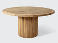Mesas de jardín madera 130x130x76 cm - marrón - diseño redondo con base cilíndrica