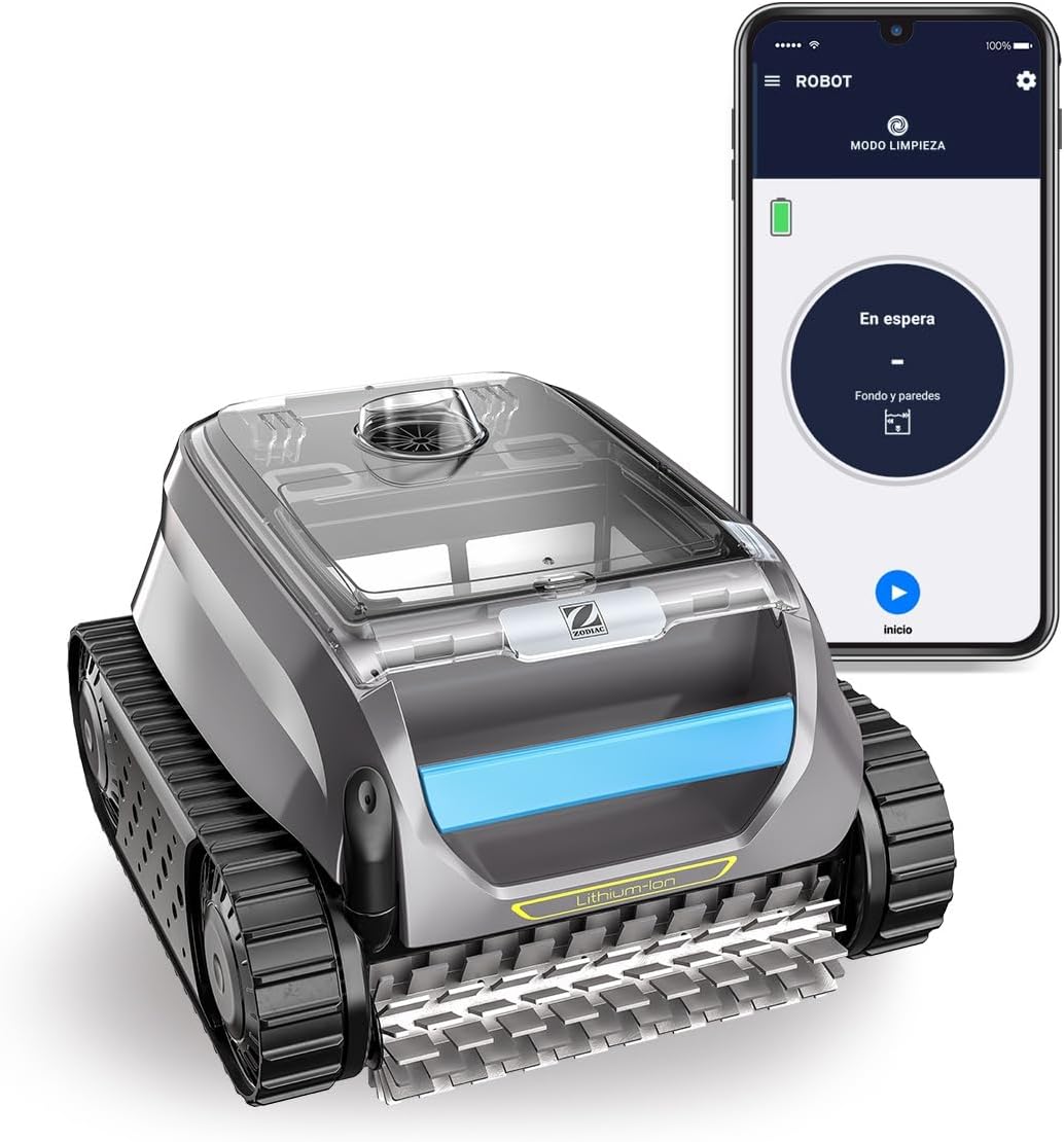 Zodiac Freedom OF 42 iQ robot limpiafondos piscina - Para piscinas hasta 10 x 5 m y autonomía 2 h - Limpieza de fondo paredes y línea de flotación - App iAquaLink gris