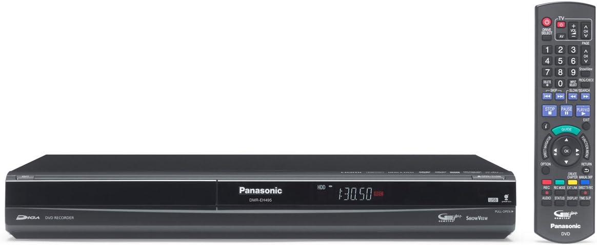 Panasonic DMR EH495 Grabador DVD HDD HDMI USB NTSC Sistema Multimedia 1920x1080 Cine Hogar Negro - Panasonic DMR EH495 Grabador DVD HDD HDMI USB - Sistema de Grabación y Reproducción para Televisión