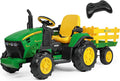 Tractor eléctrico infantil 169,5 x 68 x 63 cm - 12 V con remolque y mando remoto - radio FM desde 1 año