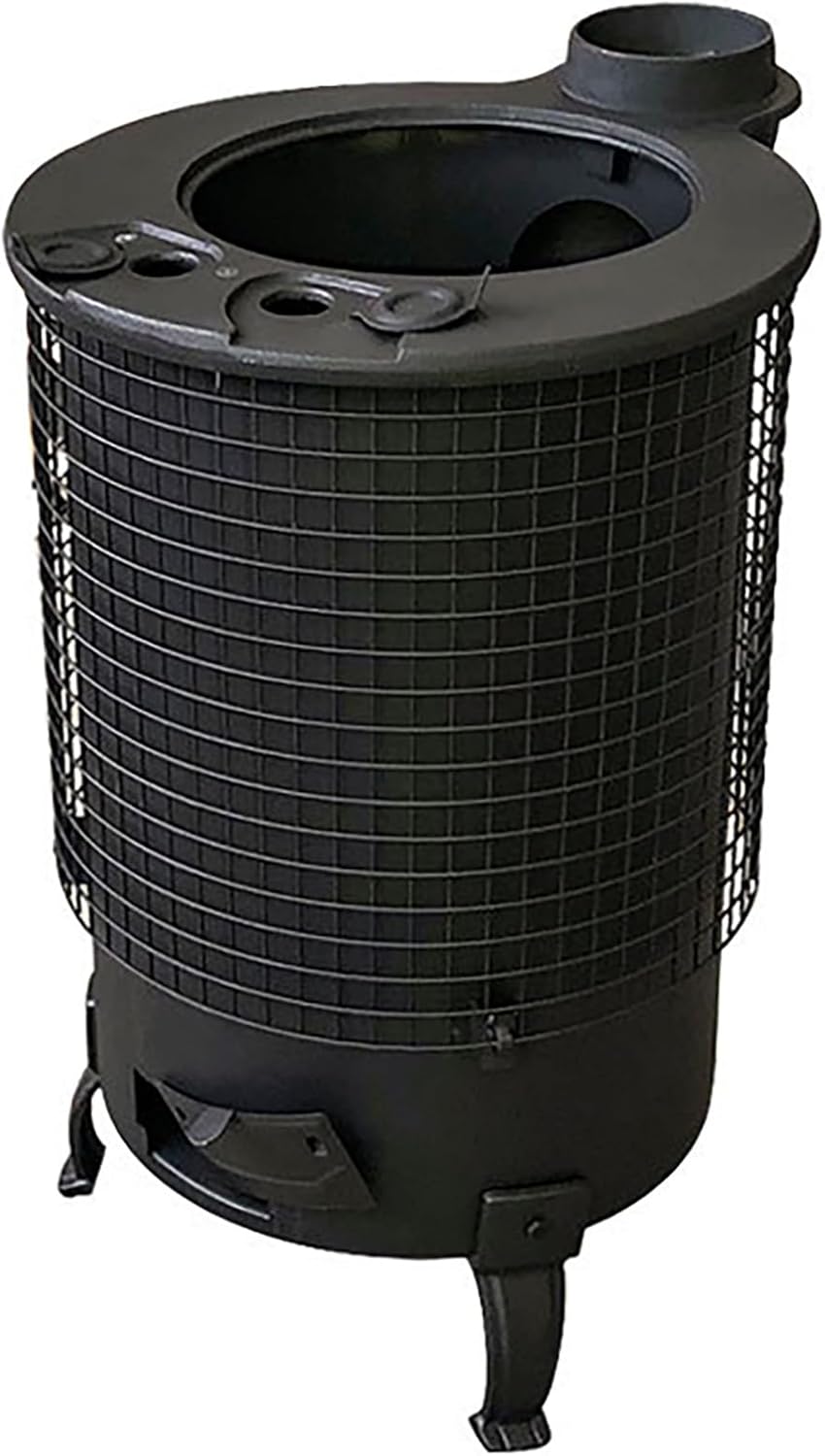 Estufa pequeña de leña - Horno de hierro fundido para cobertizo - Calefacción y cocina portátil - Para camping tienda villa y espacios compatibles