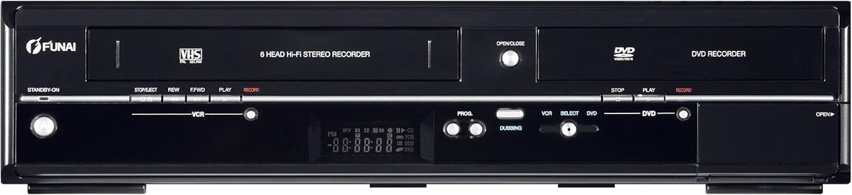 Funai WD6D M101 Grabador DVD VHS HDMI Full HD Sistema Multimedia Cine Hogar Reproductor Digital Negro Estéreo - Funai WD6D M101 Grabador DVD VHS HDMI - Sistema de Reproducción y Grabación Multimedia para Televisión