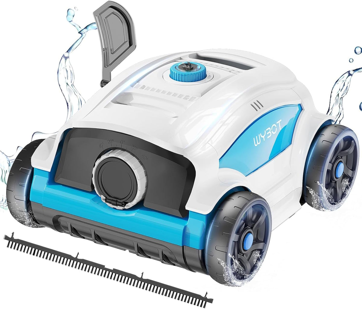 WYBOT WY1103 Robot limpiafondos de piscina - Para piscinas elevadas exteriores hasta 100 m2 - Autonomía de 130 min con doble motor - Succión potente y vaciado rápido del agua