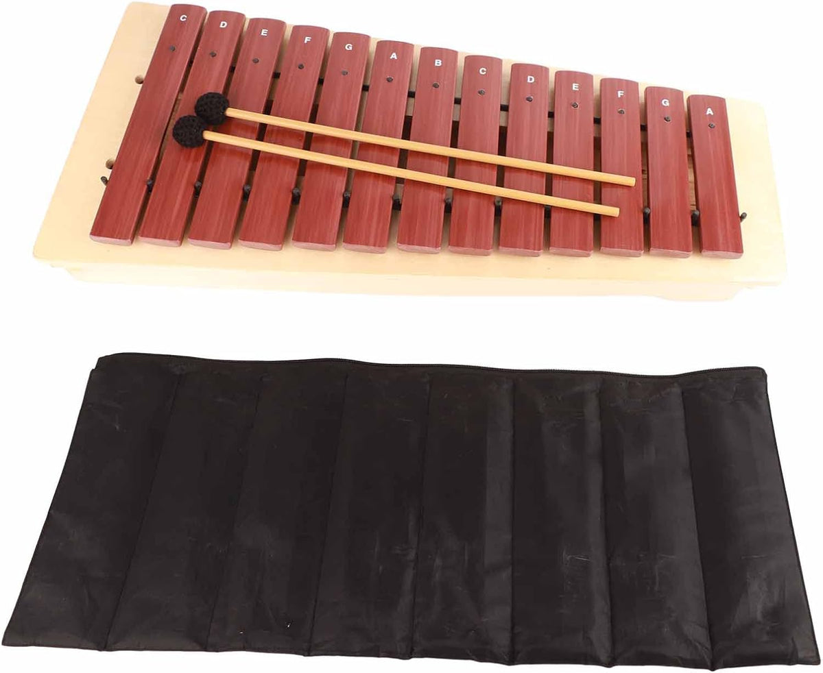 Generic Xilófono Infantil 13 Tonos Madera de Pino Instrumento Musical Educativo con Mazos y Bolsa