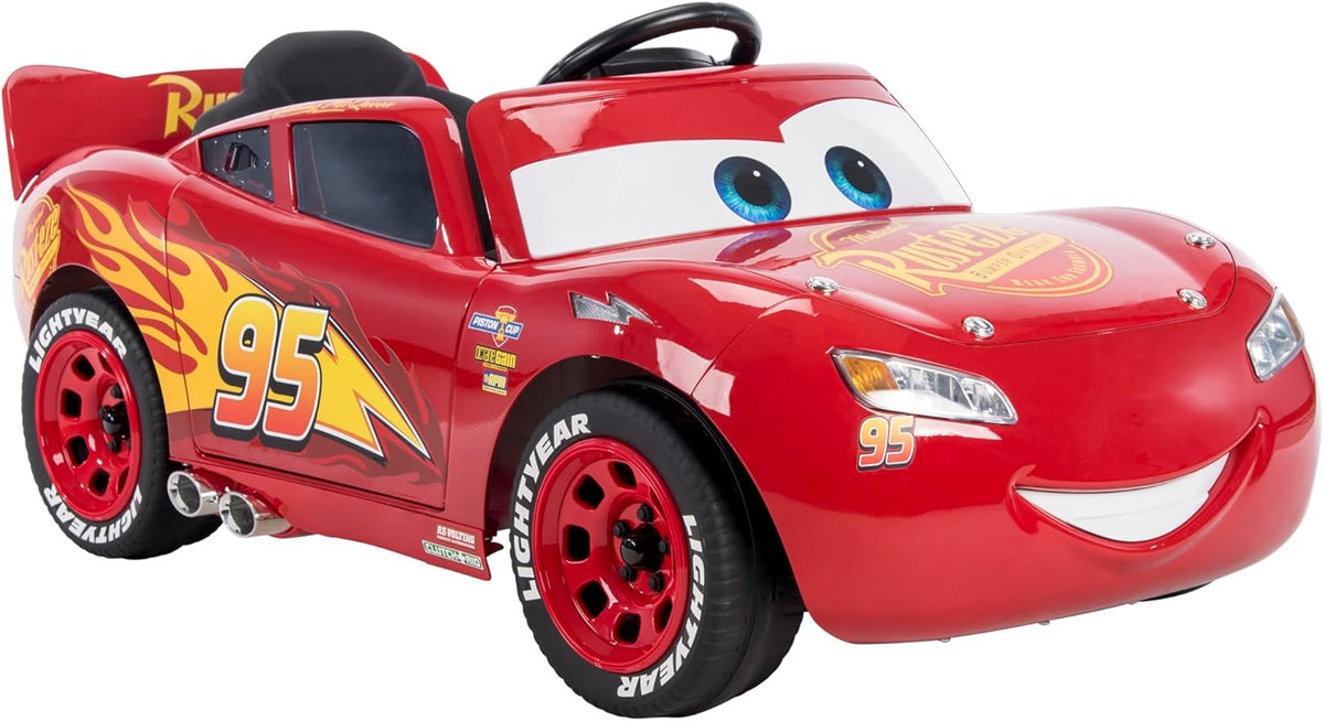 Huffy Disney Cars Lightning McQueen coche electrico infantil 6V para niños 3 a 5 años luces sonido plastico estructura Disney Cars montaje requerido