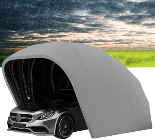 Toldo retráctil para cochera 5,5 x 2,5 x 2,3 m - Acero inoxidable y tela Oxford 600D - Sistema hidráulico telescópico - Garaje plegable exterior