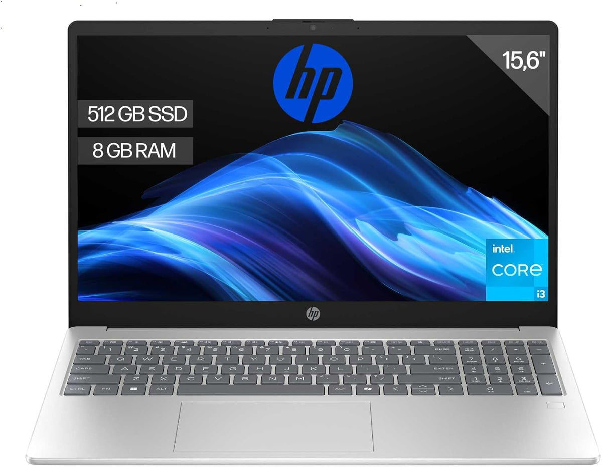HP 15 fd0260ns Ordenador Portatil 156 Pulgadas FHD Intel Core i3 N305 8GB RAM 512GB SSD Windows Sin Sistema Operativo Laptop Ligero - Portatil para Estudiantes - Ordenador para Uso Diario Oficina