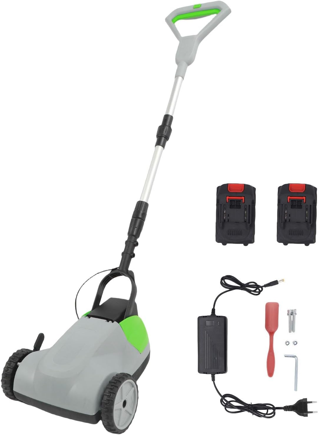 Garosa Cortacésped inalámbrico - Motor sin escobillas de 6500 rpm y peso de 5,2 kg - 3 alturas de corte ajustables - Mango desmontable y enchufe de la UE