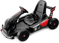 Kart eléctrico infantil gris 76 x 57 x 117 cm - plástico control remoto recargable - desde 7 años hasta 50 kg
