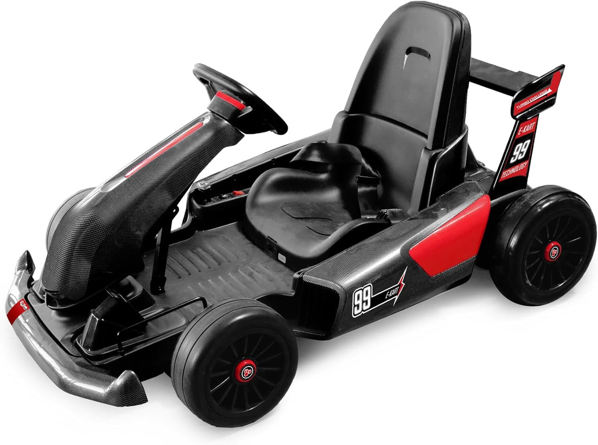 Kart eléctrico infantil gris 76 x 57 x 117 cm - plástico control remoto recargable - desde 7 años hasta 50 kg