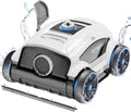 WYBOT WY1103 robot limpiafondos piscina - Hasta 100 m2 y autonomía 130 min - 2 motores con cepillo grande y doble succión - Inalámbrico gris blanco con boquilla ajustable